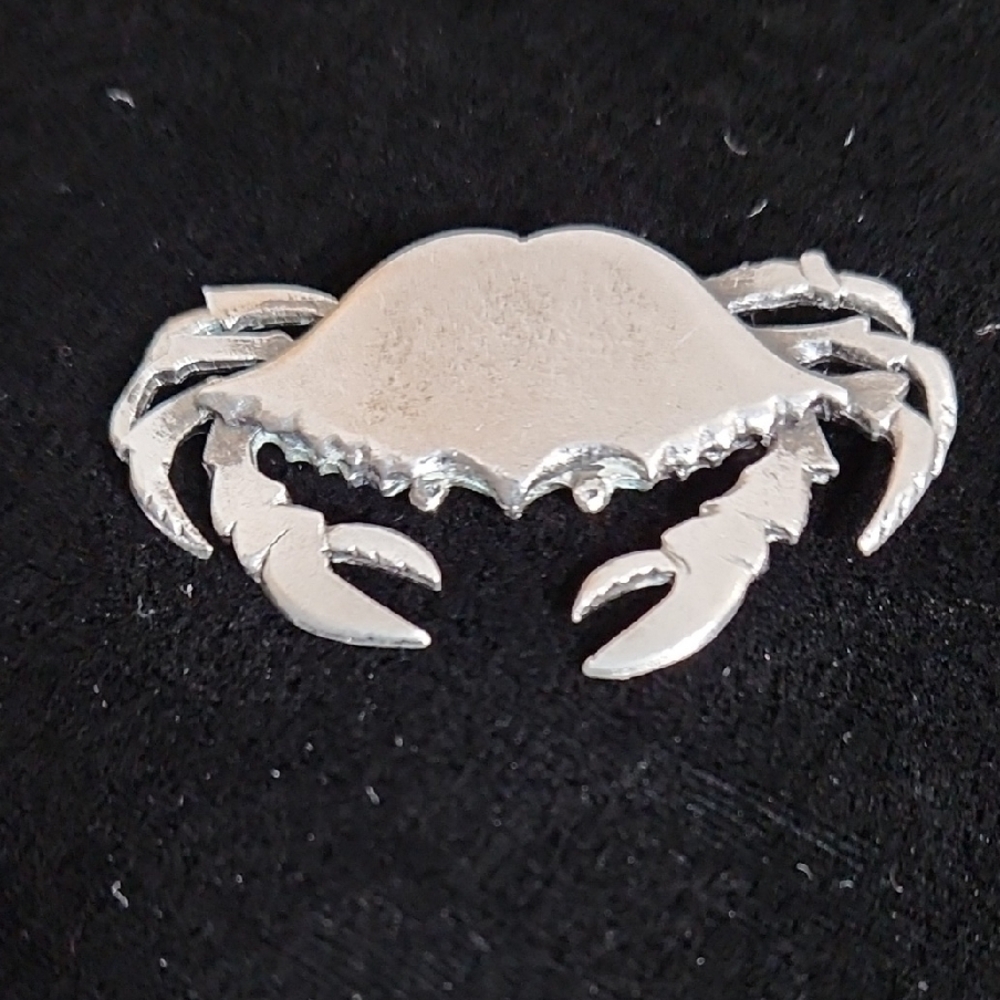 Silver Tone Crab Brooch stamped "Metzke" on back
